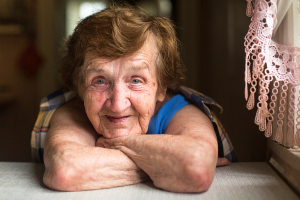 Old lady smiling